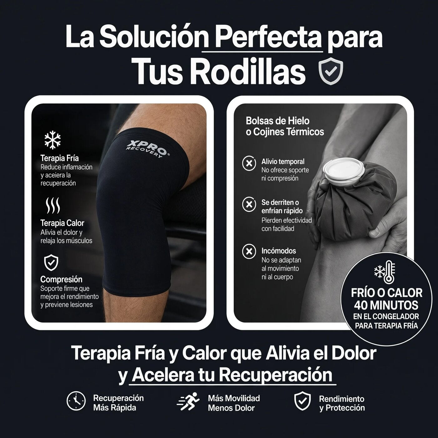 XPRO Recovery vs bolsas de hielo tradicionales